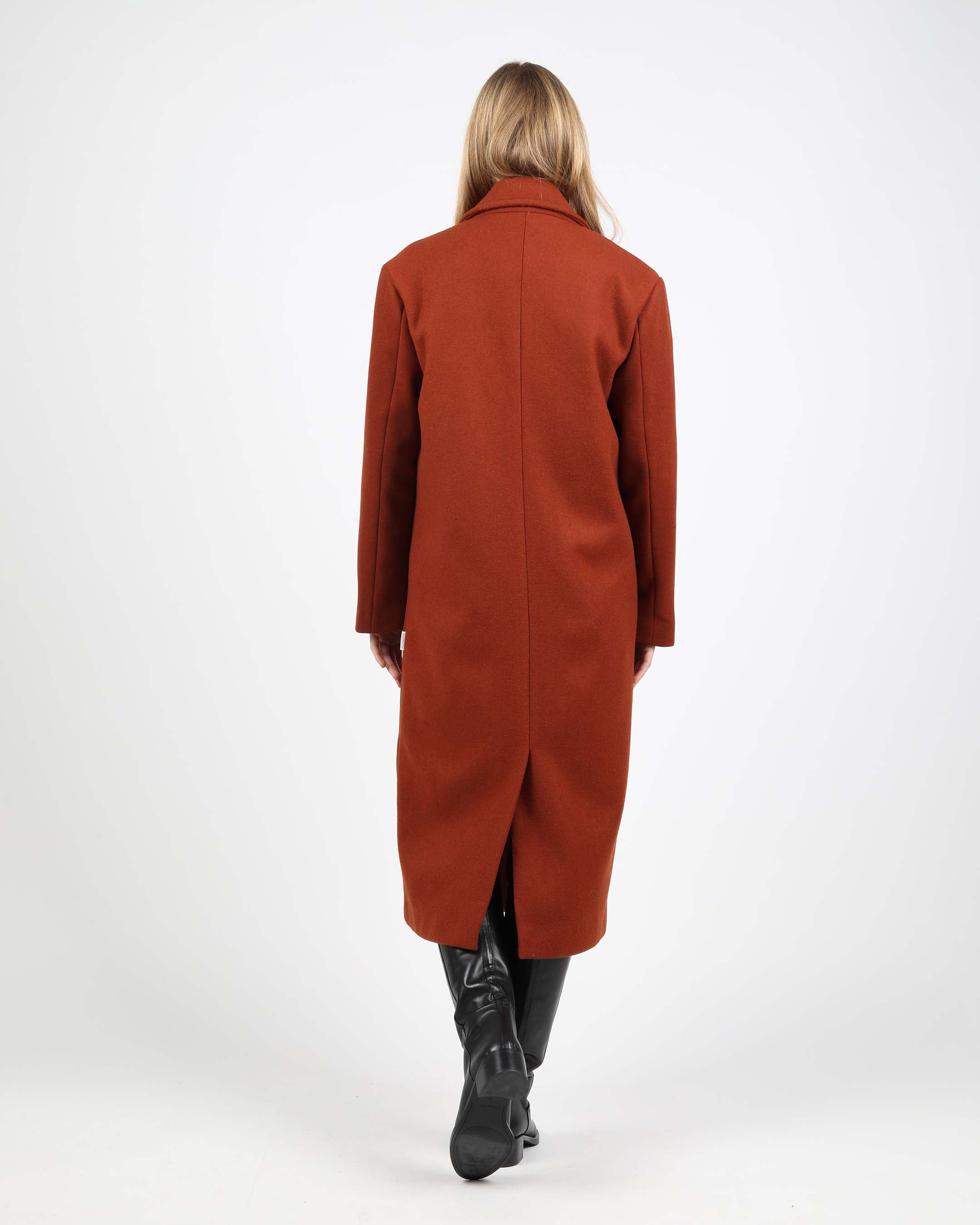 Rust on sale wool coat