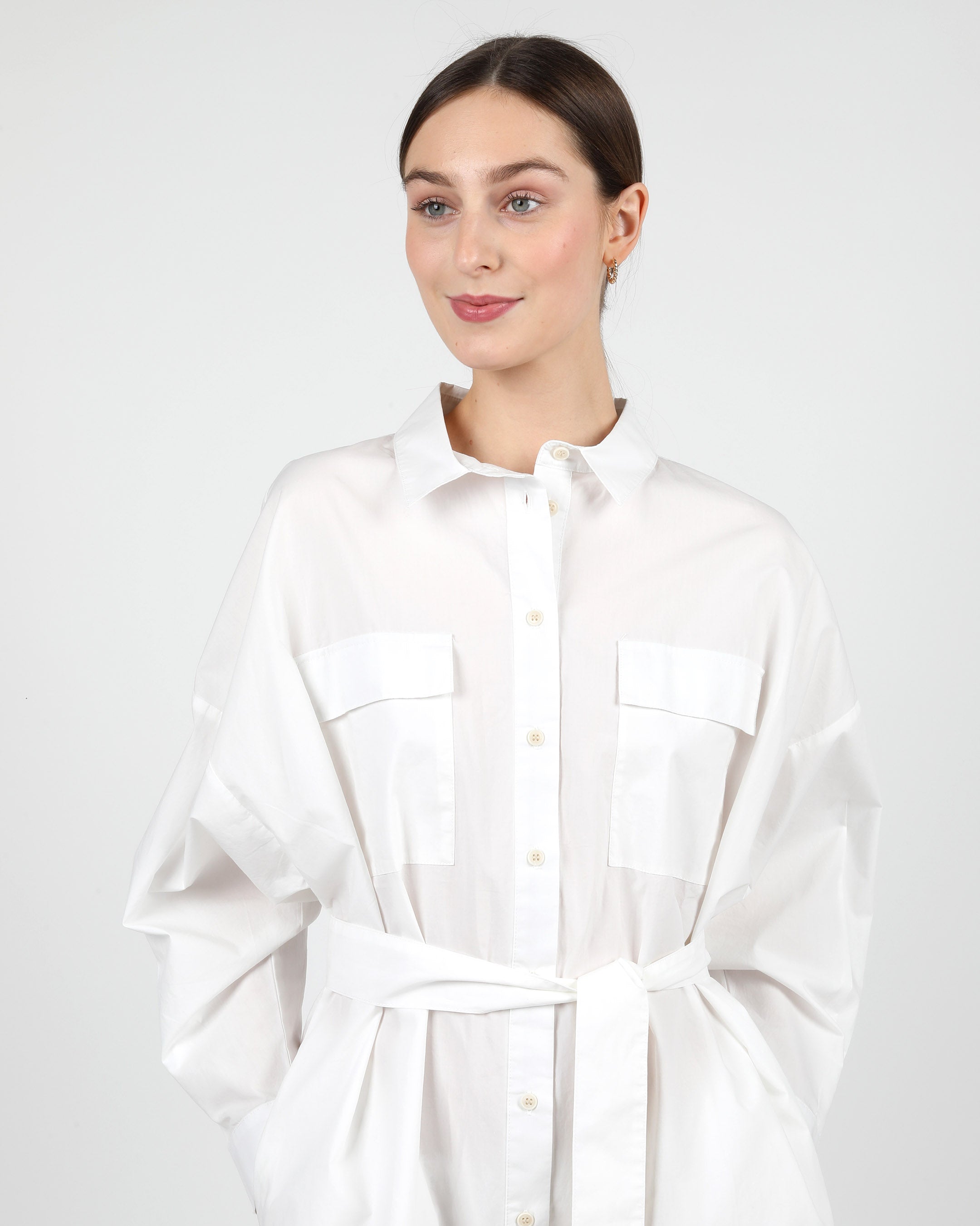 Belted straight fit shirt dress online