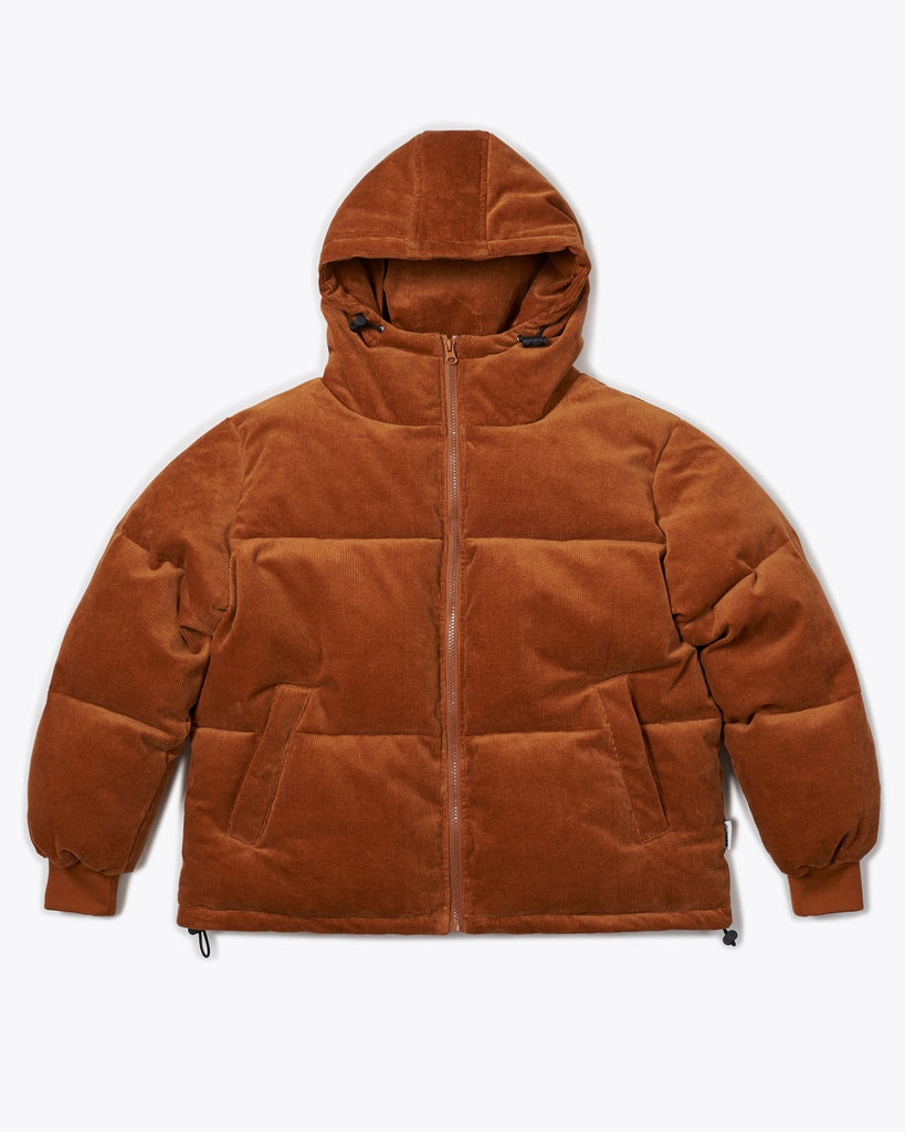 Burnt orange corduroy puffer cheap jacket