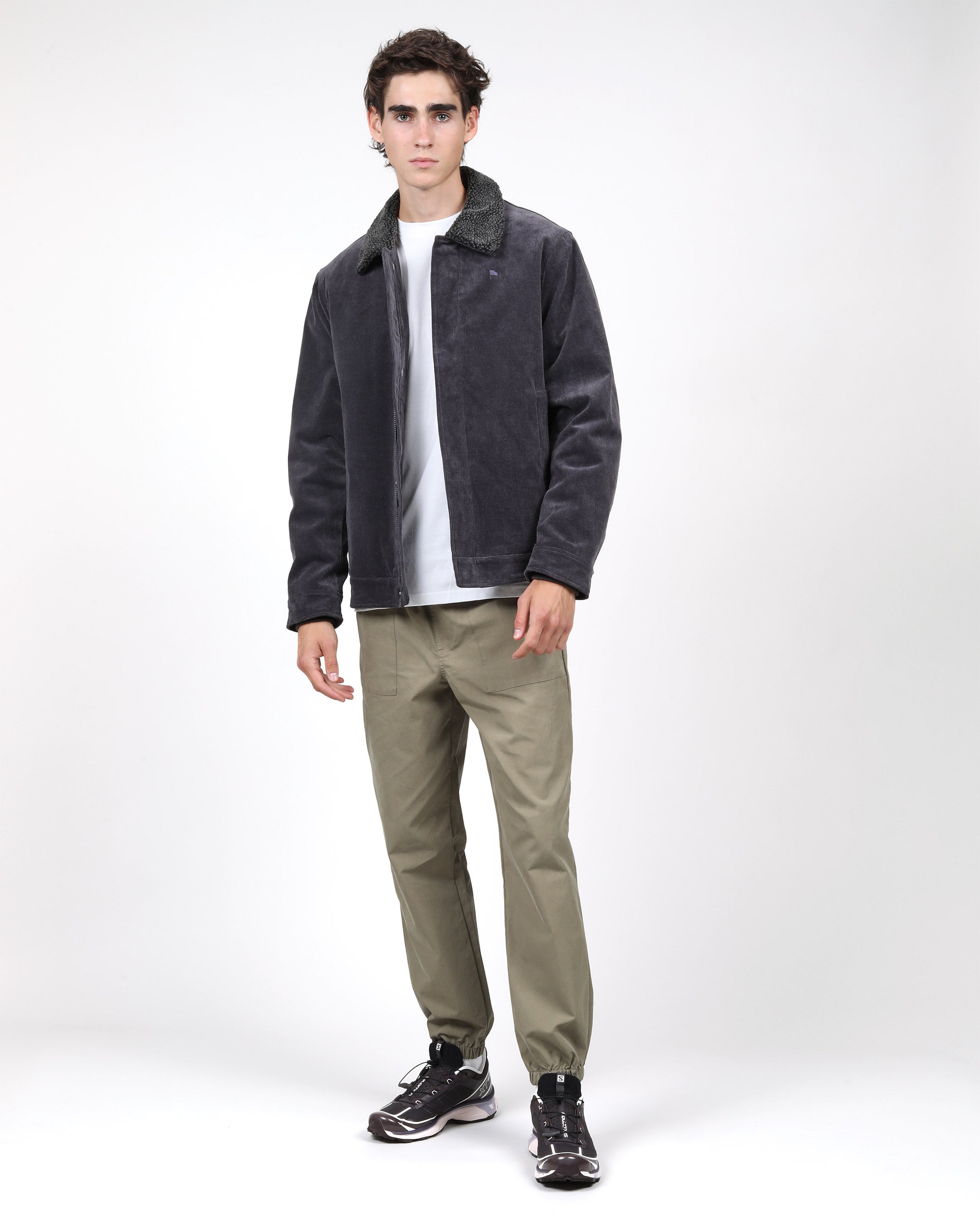 Dark grey sherpa on sale jacket