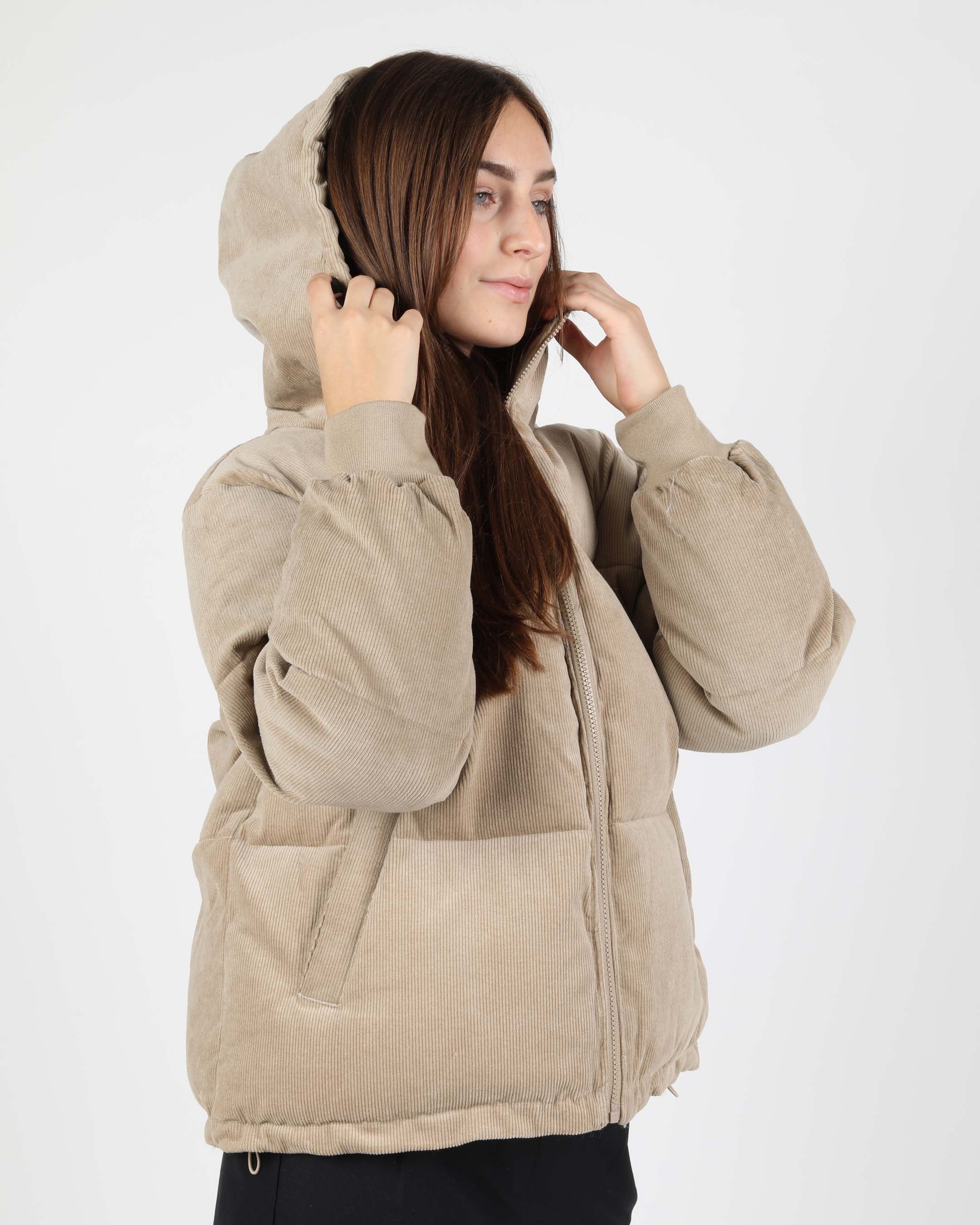 cord puffer coat