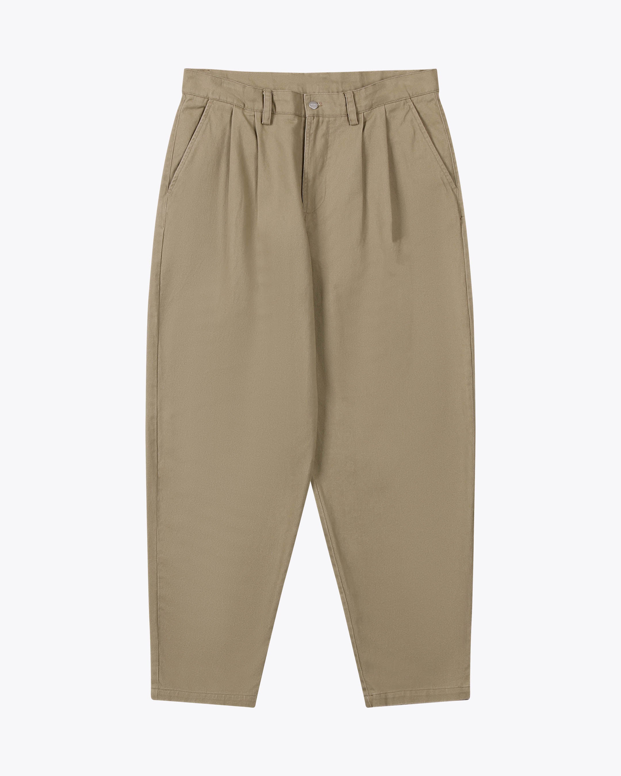 Cotton Twill Pleated Relaxed Pants – Wemoto Studio
