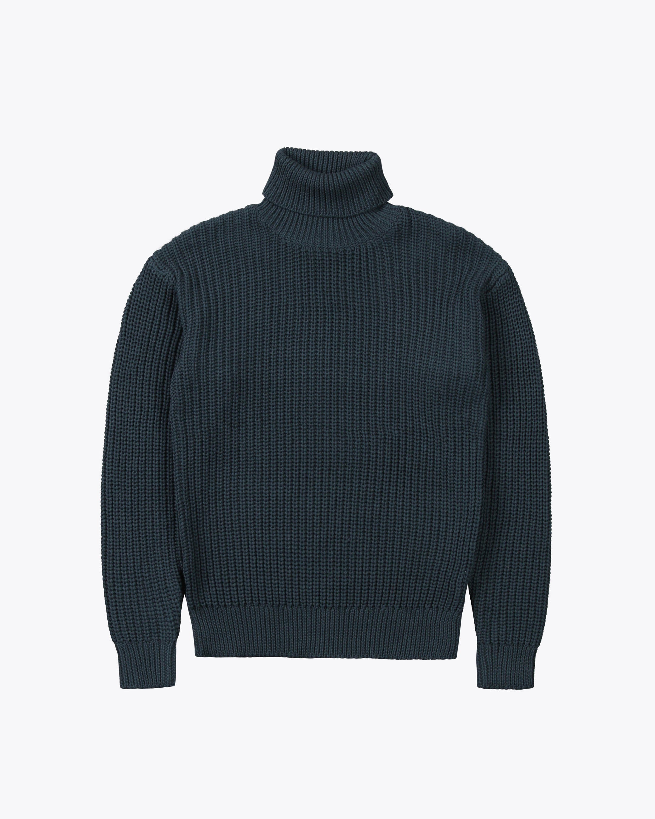 Cotton Knit Turtleneck Pullover