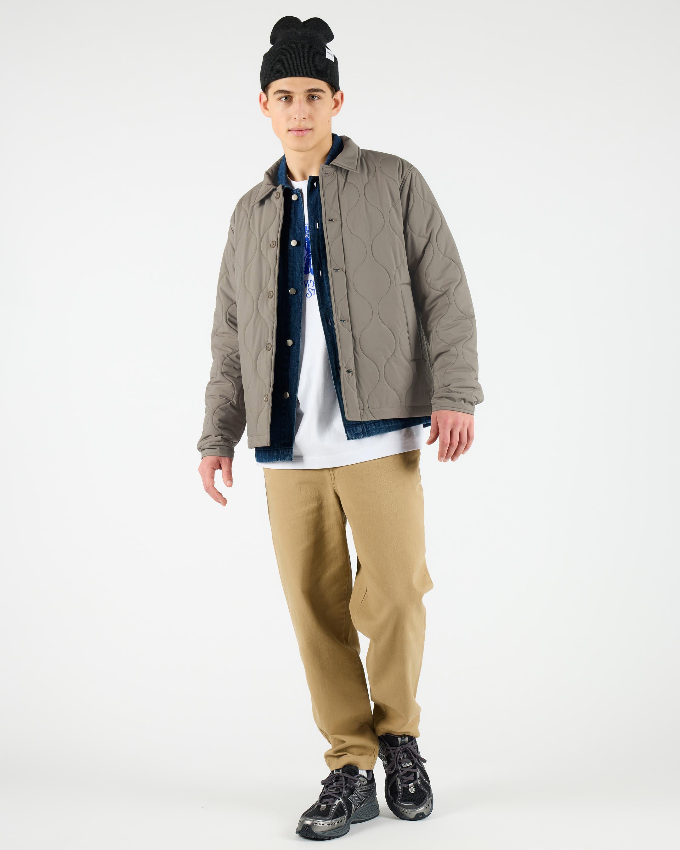 ジャケット・アウター Cotton Twill Padding No-Collar Mods Coat Cotton Twill Blouson Jacket – Wemoto Studio