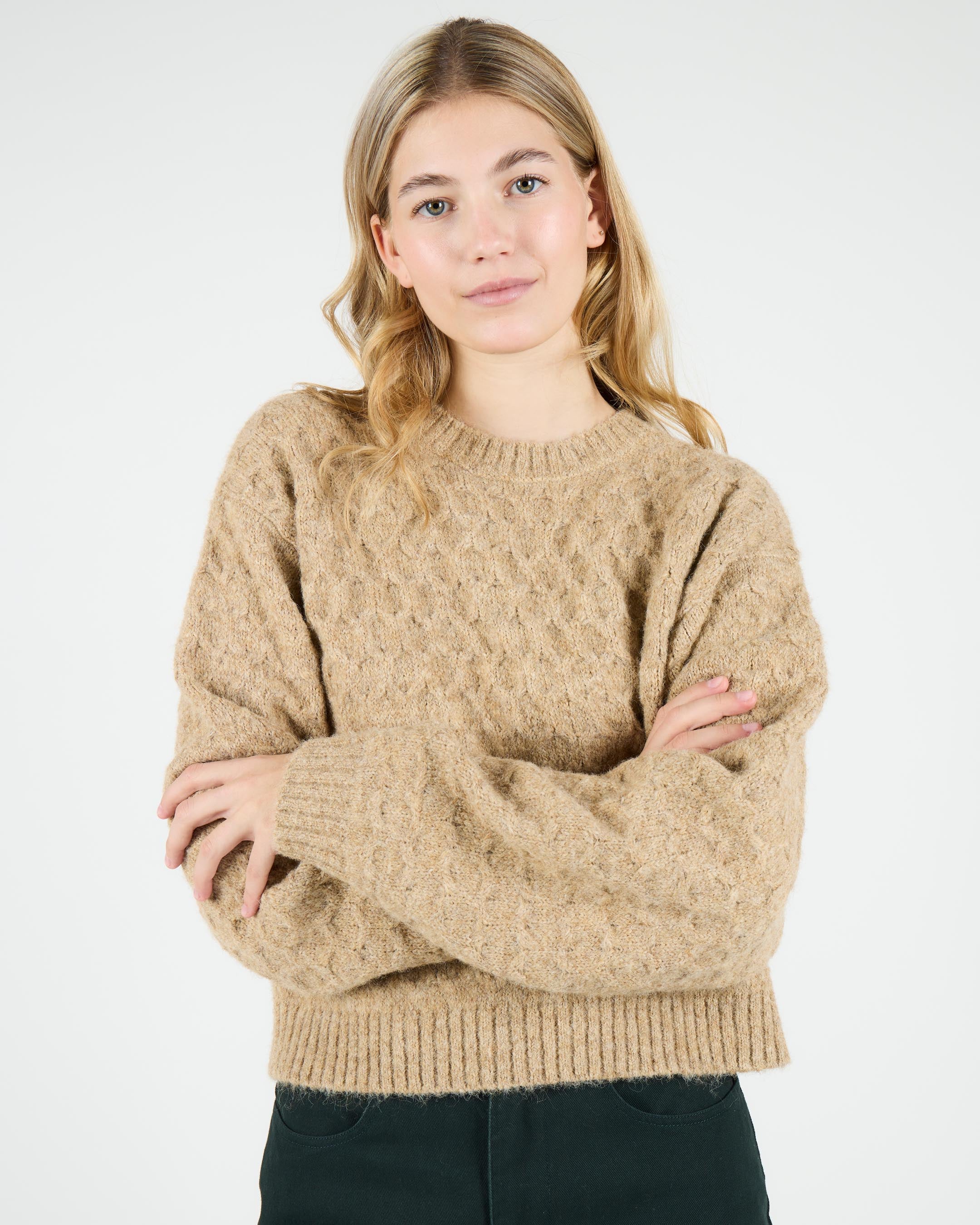 Honeycomb Cable Knit Half Zip Pullover – Wemoto Studio