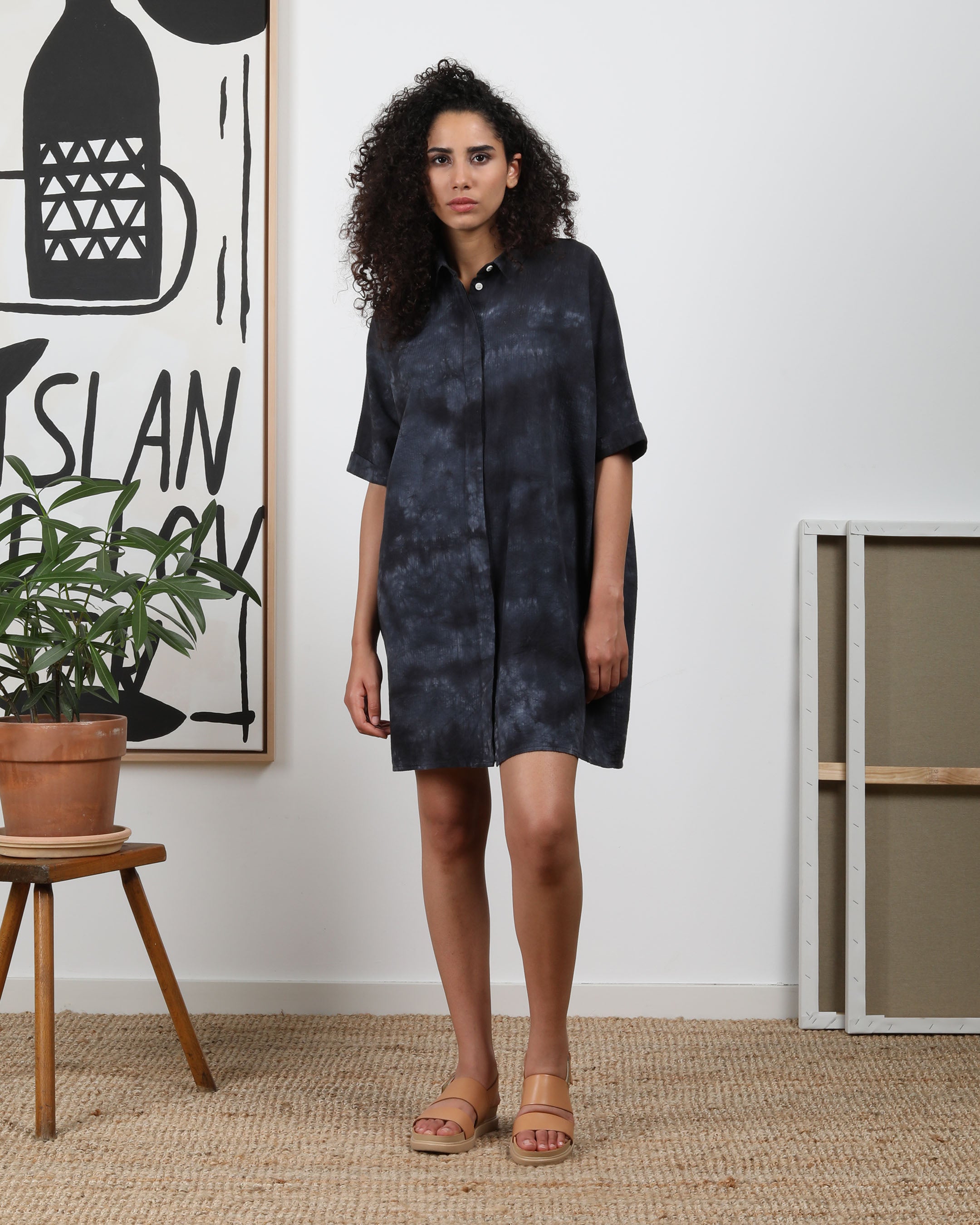 Cotton Seersucker Shirt Dress Wemoto Studio Cotton Seersucker Shirt Dress Wemoto Studio