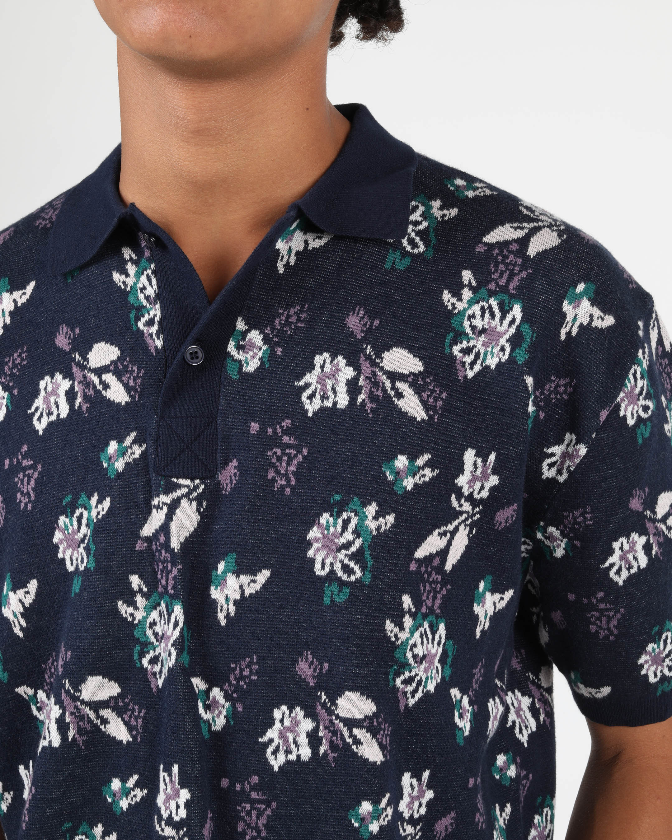 Jacquard Knit Polo Shirt – Wemoto Studio