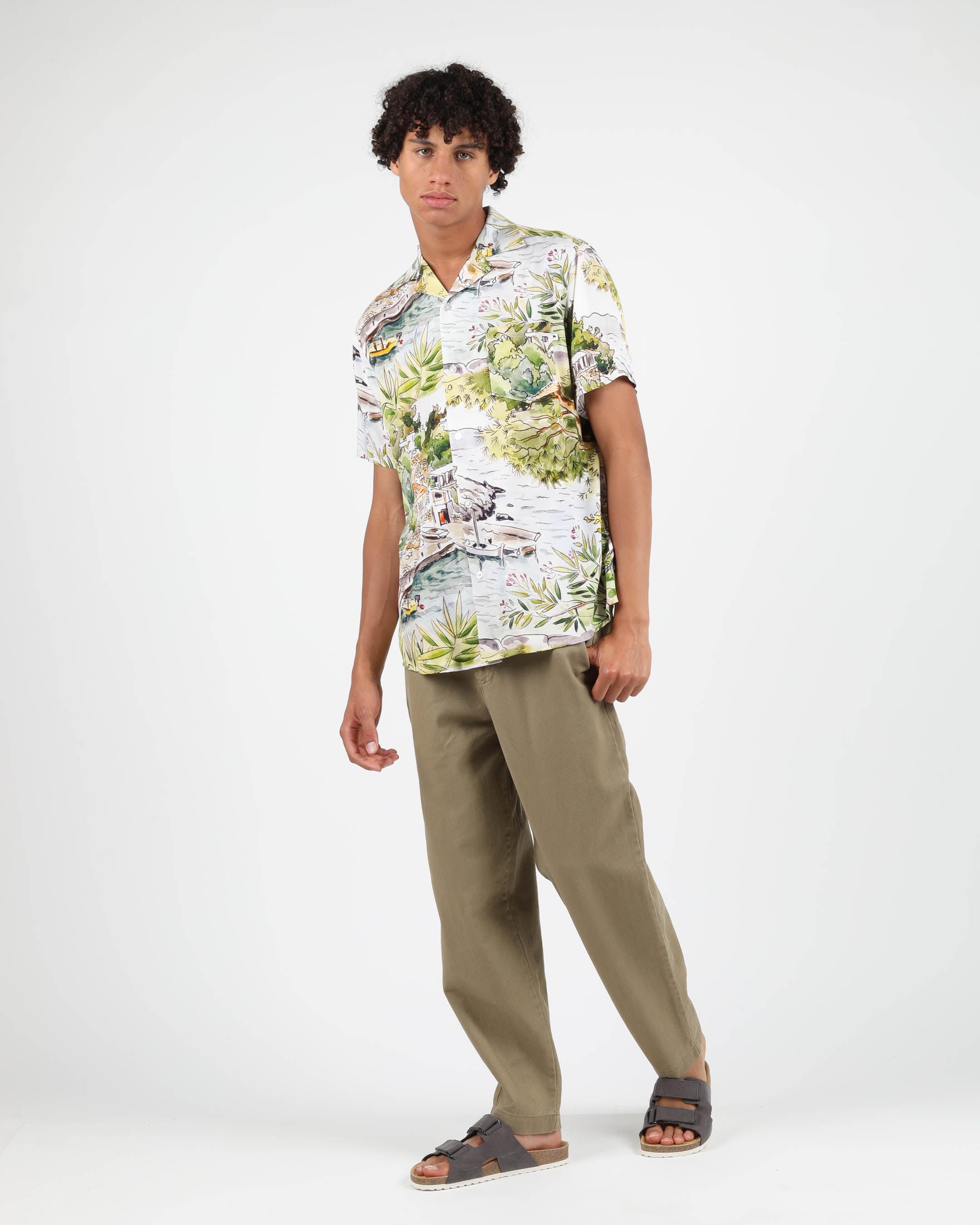 新品　argue アーギュー　 cotton twill mov pants Cotton Linen Twill Straight Leg Pants