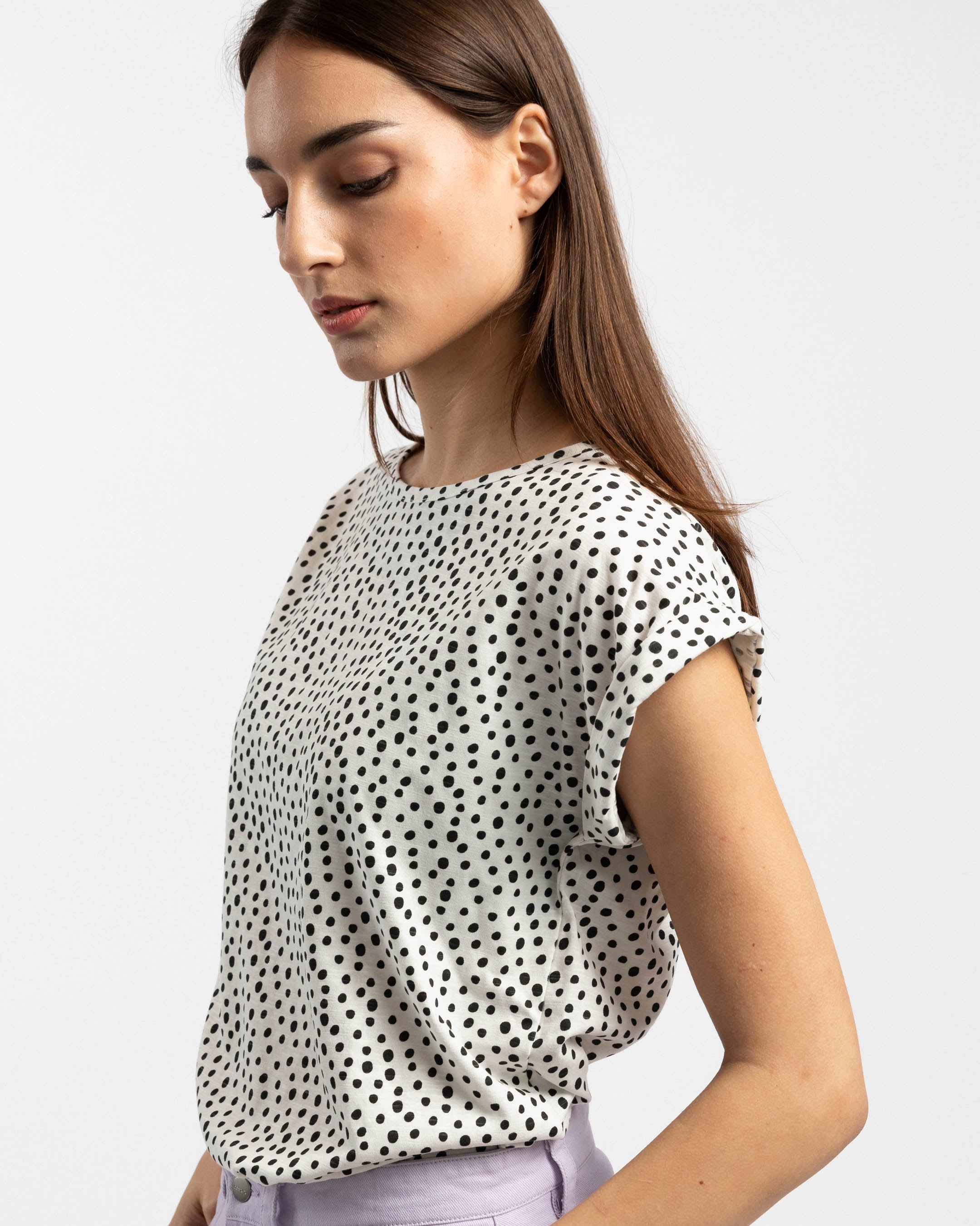 Cotton Jacquard Knit T-Shirt Auburn 242.215-538 – Wemoto Studio