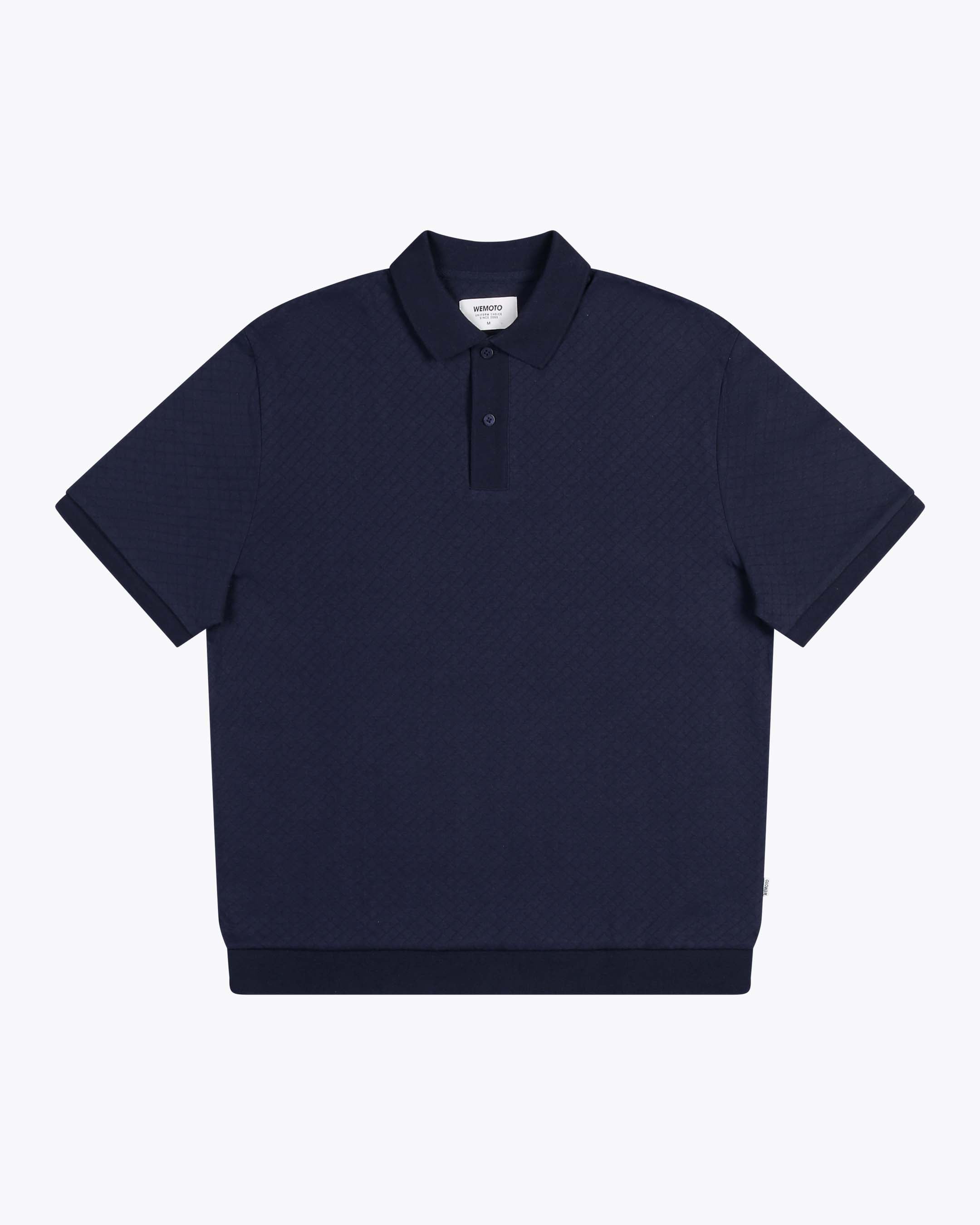 トップス WACKOMARIA 18SS Knit Polo Shirt-Navy/M WACKO MARIA KNIT JACQUARD POLO Short Sleeve Shirts black M