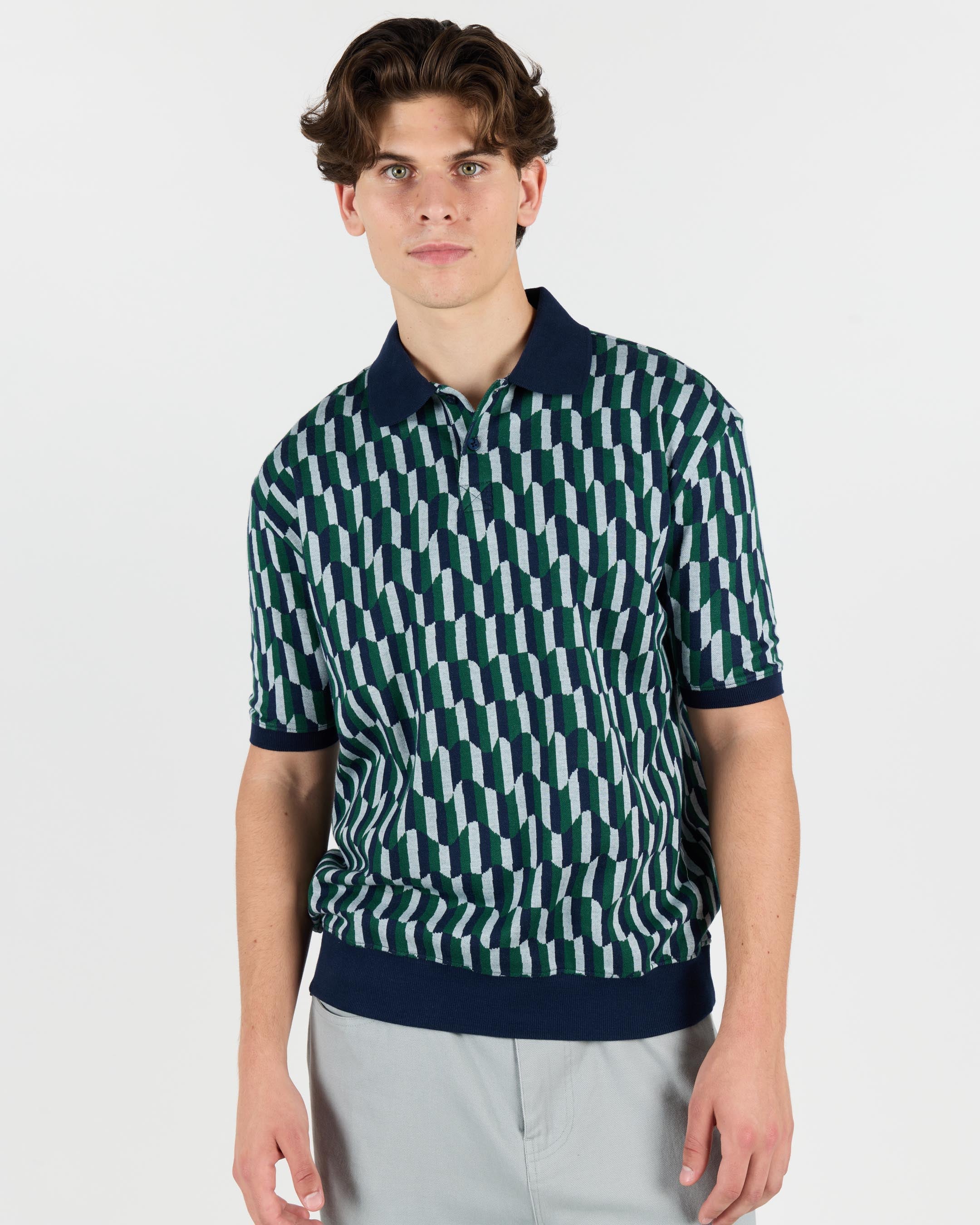【新品】8gshoot LOGO JACQUARD KNIT POLO ネイビー 8gshoot LOGO JACQUARD KNIT POLO ネイビー LOGO JACQUARD KNIT