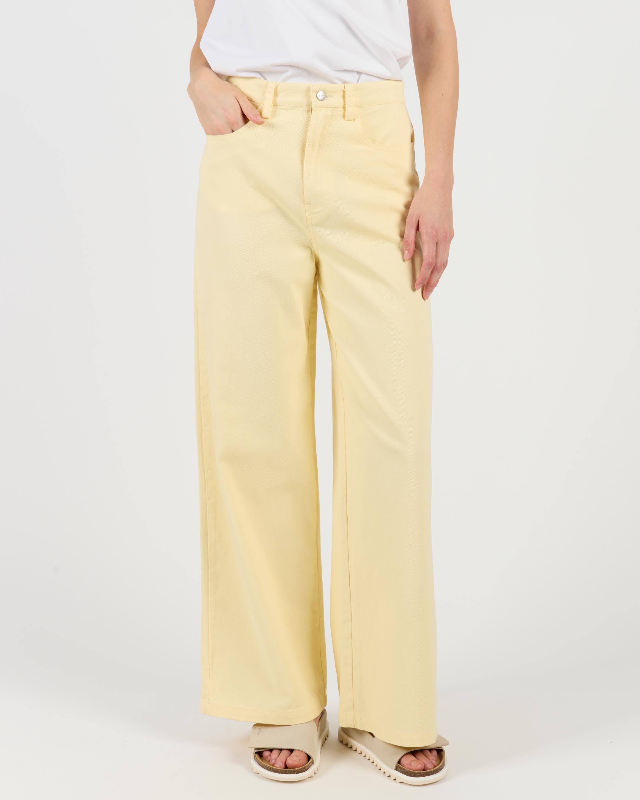 Cotton Twill Wide Leg 5-Pocket Pants – Wemoto Studio