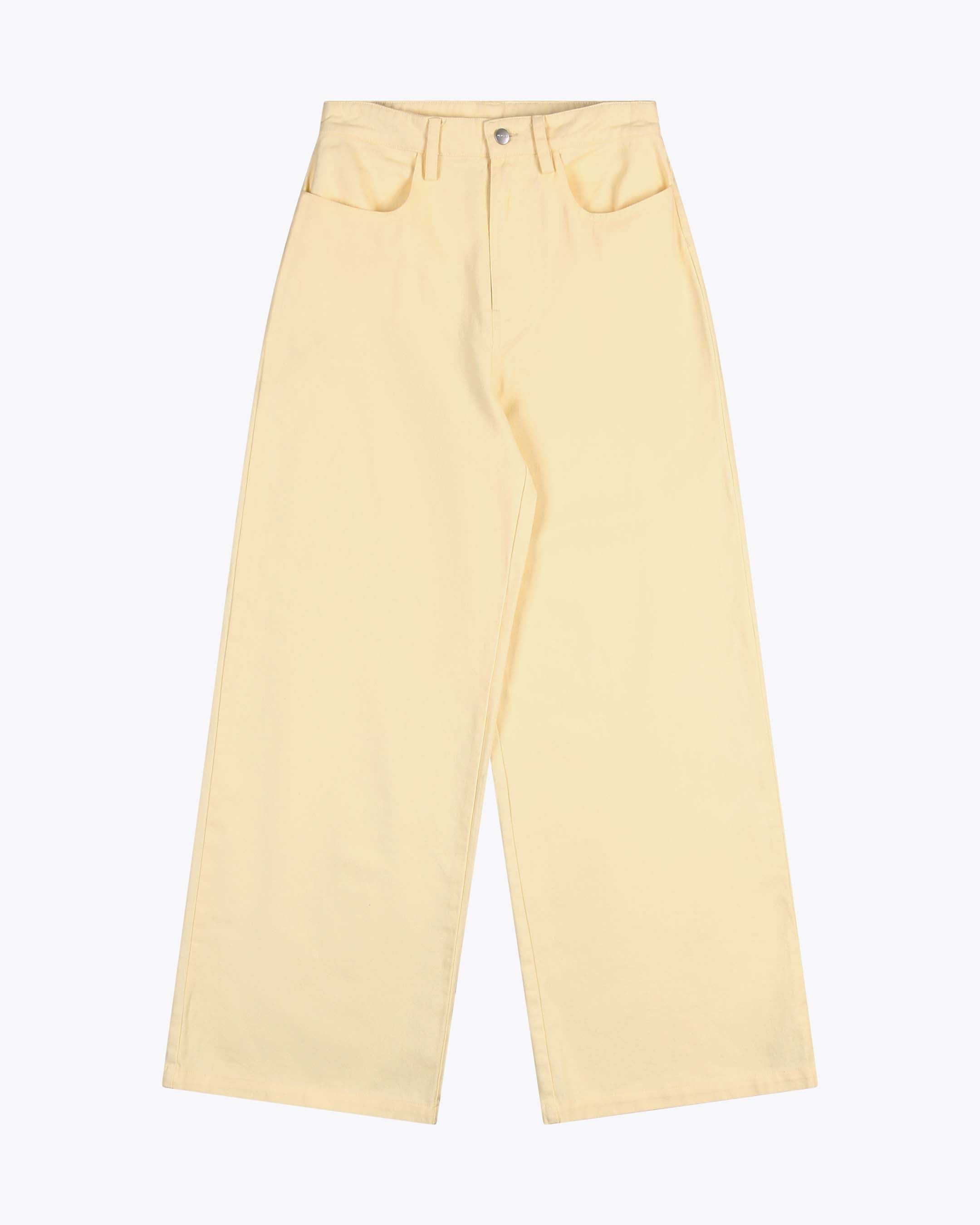 Cotton Twill Wide Leg 5-Pocket Pants – Wemoto Studio