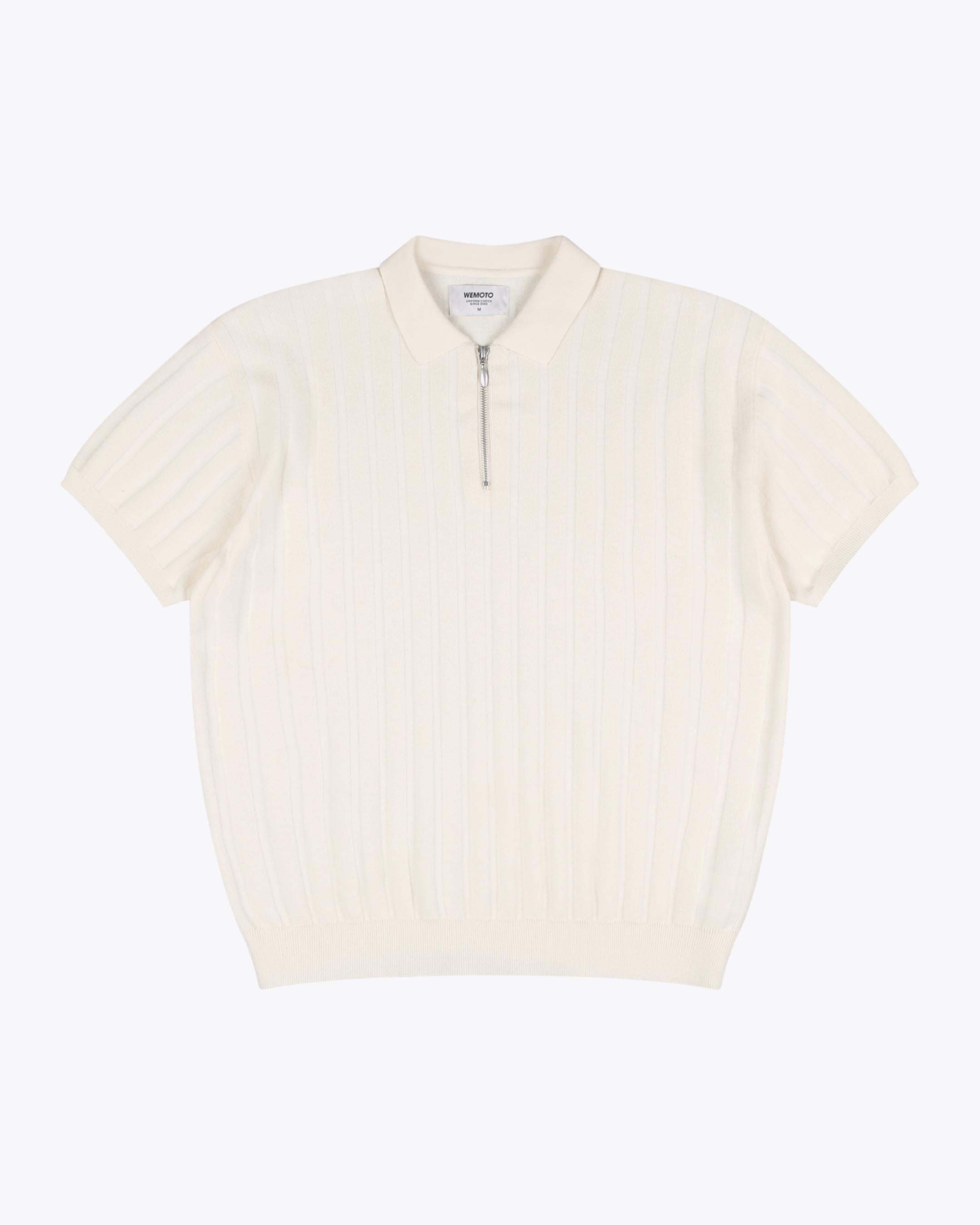 トップス genizawa / See-through Cotton Knit Polo Cotton Knit Zip Polo shirt – Wemoto Studio