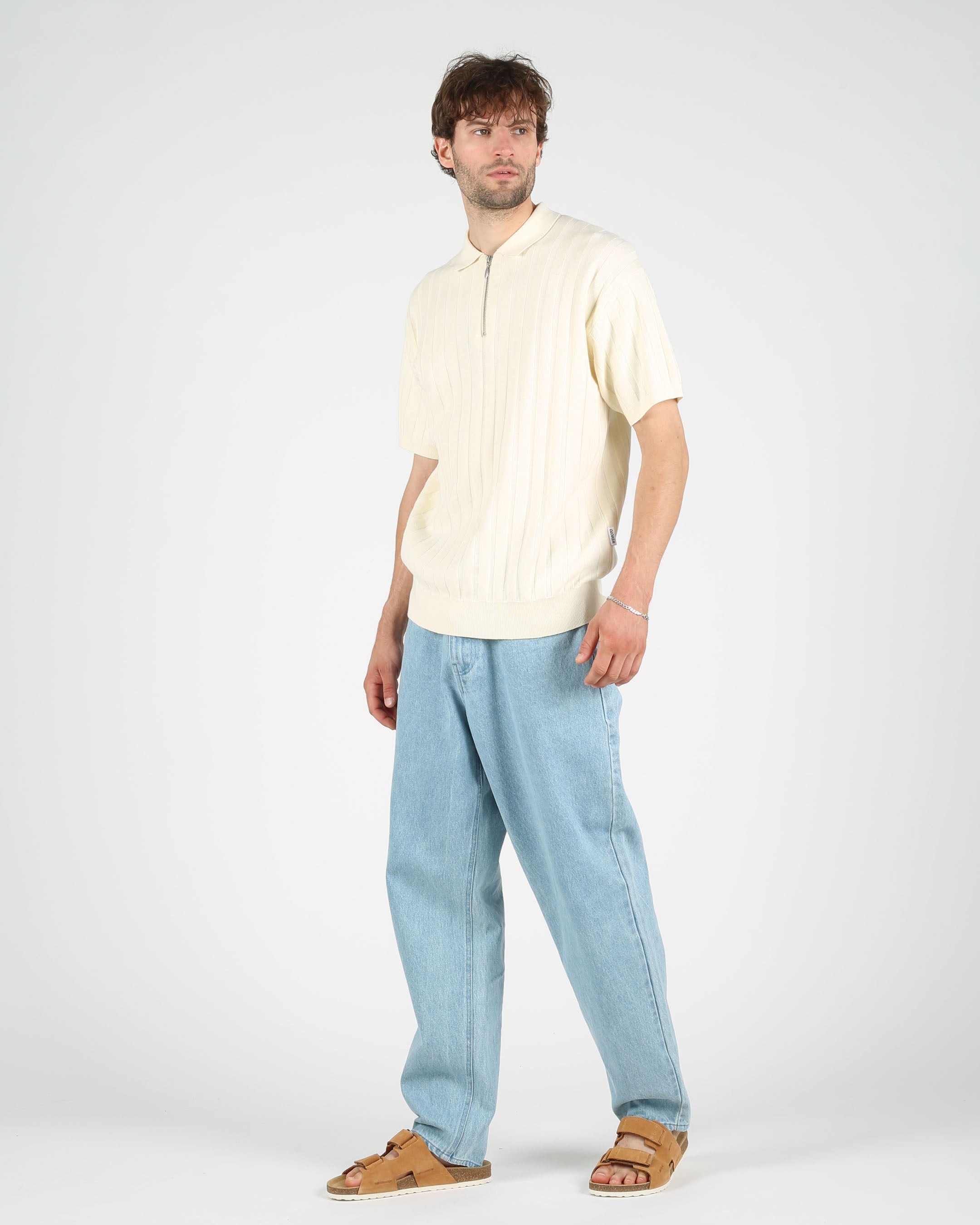 Cotton Knit Zip Polo shirt – Wemoto Studio